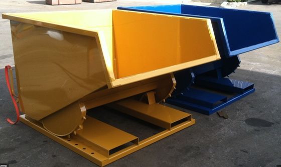 Trọng lượng nặng chất thải lâu bền Tải xuống tàu thuyền thép kim loại tự lật hopper thu gom rác